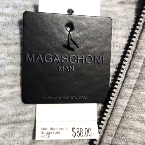 NWT Magaschoni Man Zip Up Heather Gray Sweater - Picture 2 of 13